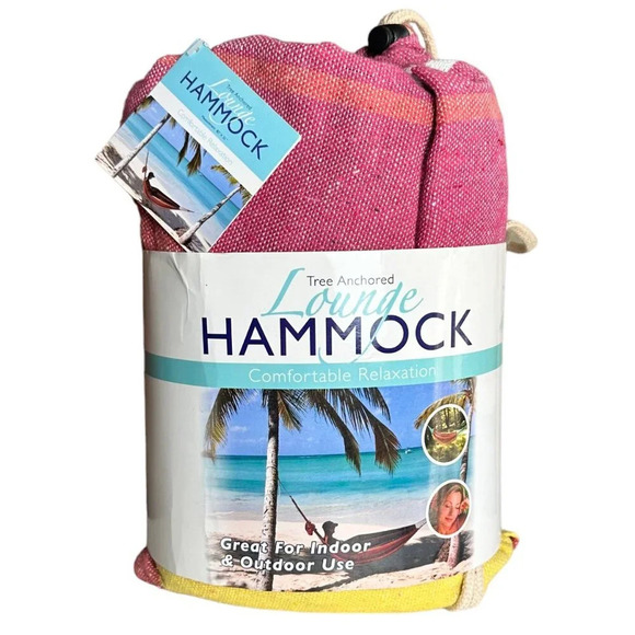 NWT Tree Anchored Lounge Hammock Canvas Stripe with Matching Bag - Picture 1 of 9